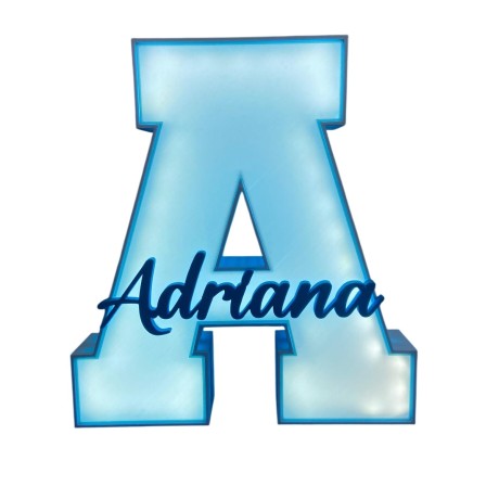 Lámpara led personalizada de inicial con nombre